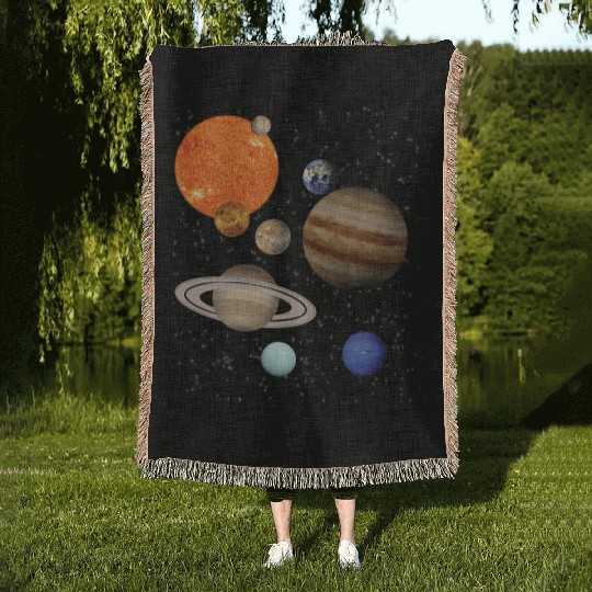 realistic Solar System planet Outer Space Explorer Woven Blankets