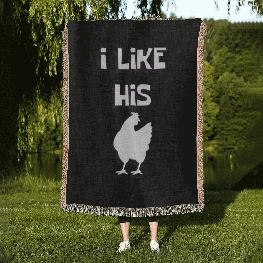 Paarshirt I like His cock Funny love gift Woven Blankets