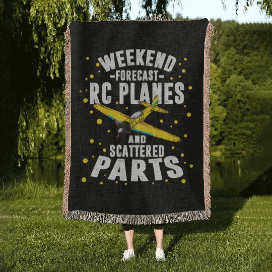 RC Plane Scattered Parts Weekend Pilot Crash Woven Blankets