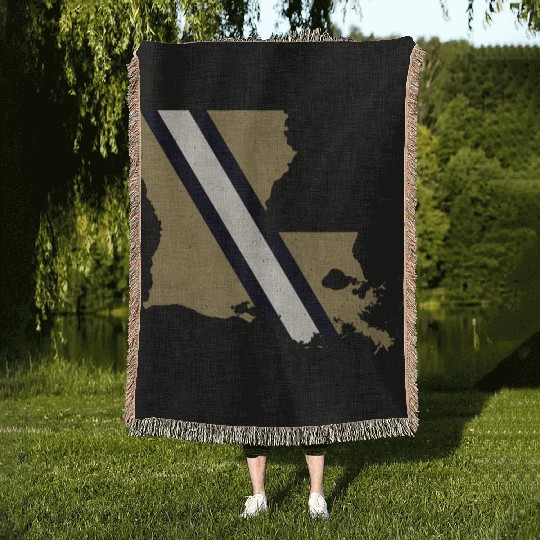 new orleans louisiana helmet stripe Woven Blankets