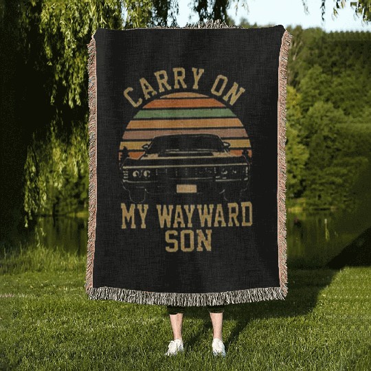 Supernatural Vintage Woven Blankets Carry On My Wayward Son