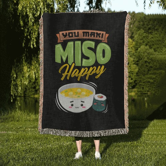 You Maki Miso Happy Sushi Soup Anime Manga Otaku Woven Blankets