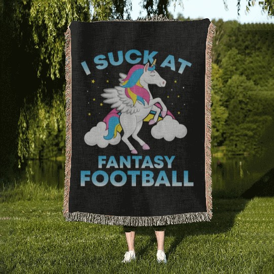 I Suck At Fantasy Football Funny Football Lover Woven Blankets