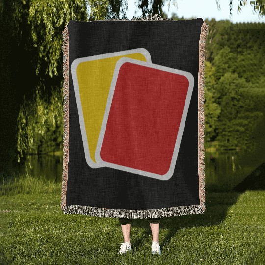 Red yellow card Woven Blankets