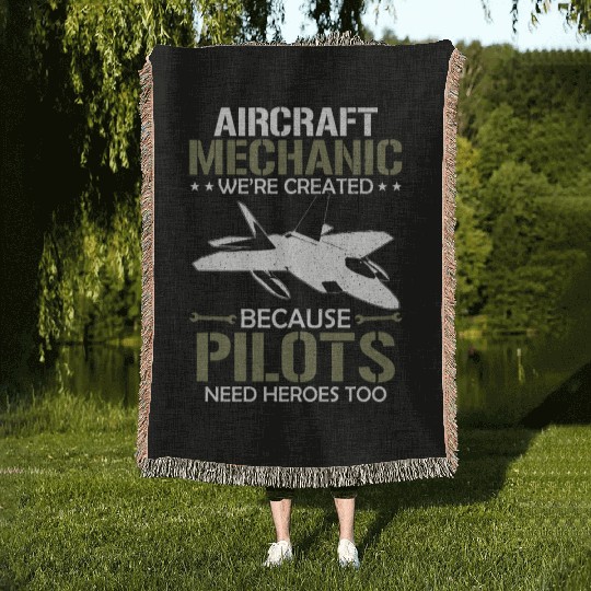 Aircraft Mechanic Woven Blankets