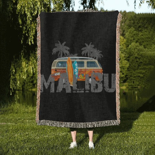 Malibu Surfing Woven Blankets