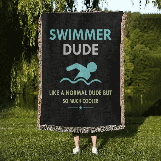 Swimming, Swim, Funny, Swimmer Mom Dad Coach Woven Blankets