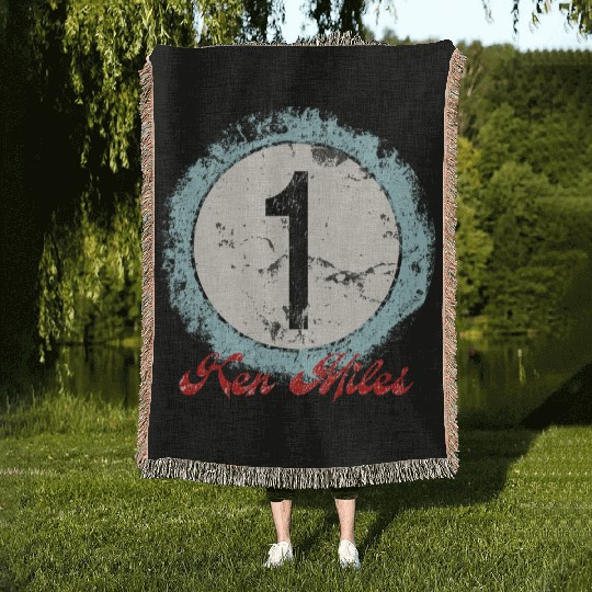 Ken Miles Rugged Number Woven Blankets