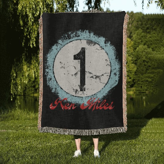Ken Miles Rugged Number Woven Blankets