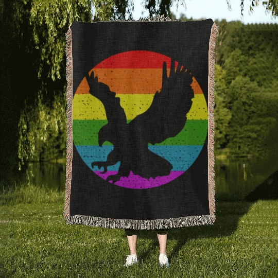 Rainbow Hawk Woven Blankets