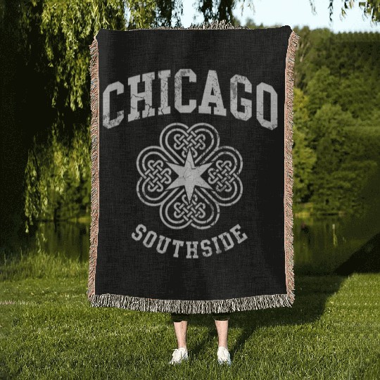 Chicago Southside Irish St Patricks Day Woven Blankets
