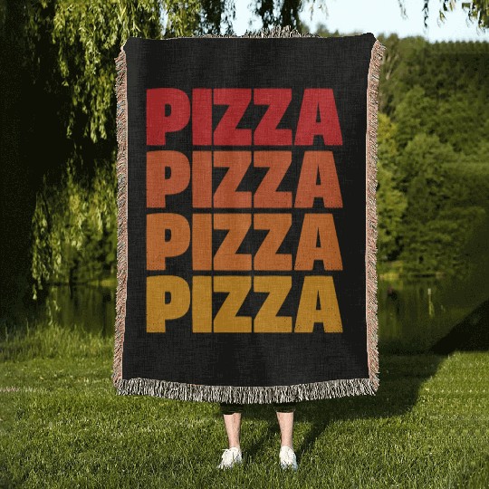 Pizza Pizza Pizza Pizza Woven Blankets