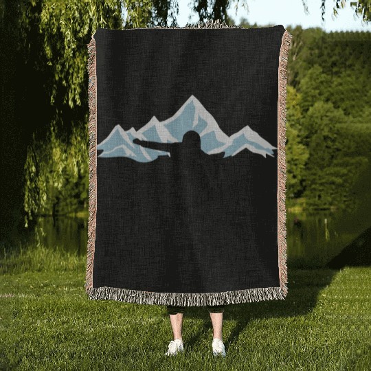 Snowboarding and Mountains Woven Blankets