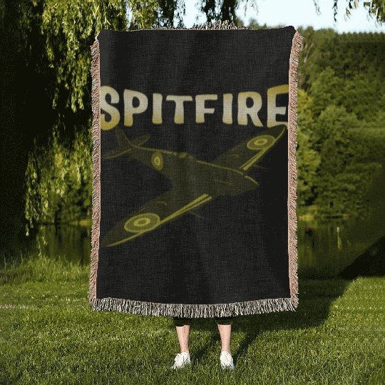Spitfire UK Mk.1 RAF British WWII Fighter Royal Woven Blankets