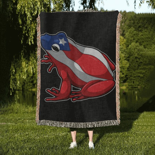 Puerto Rican Coqui Frog - Puerto Rico Woven Blankets