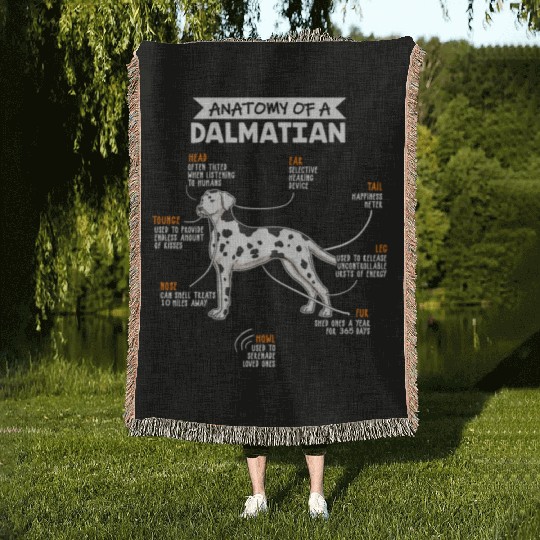 Anatomy Of A Dalmatian Funny Dog Owner Gift Woven Blankets