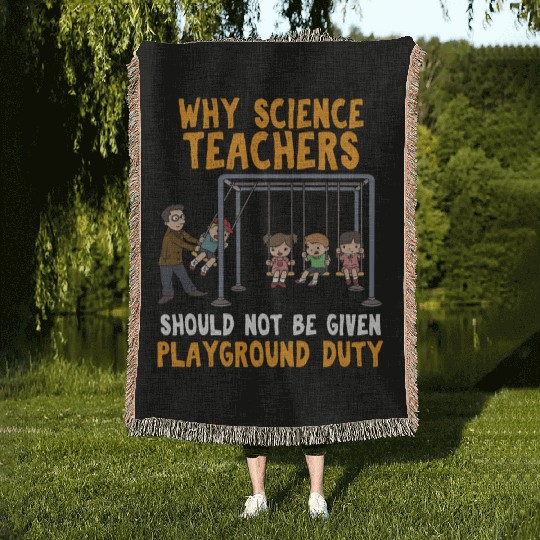 Funny Science Teacher Pendulum physics Woven Blankets