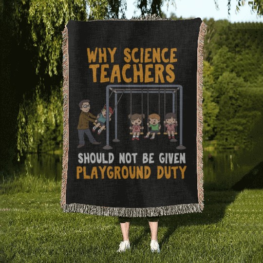 Funny Science Teacher Pendulum physics Woven Blankets