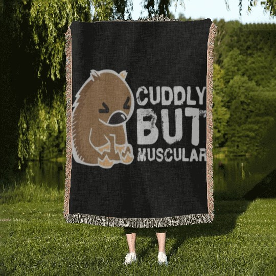 Cuddly But Muscular Wombat Sweet Australia Wild Woven Blankets