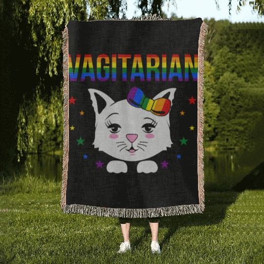 vagitarian venom Woven Blankets