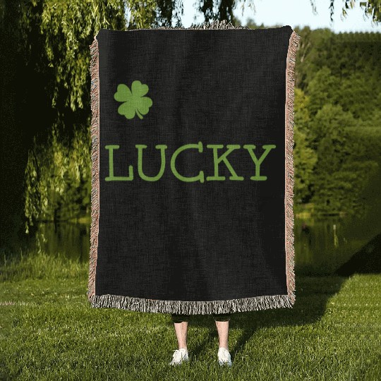 One lucky boy Woven Blankets