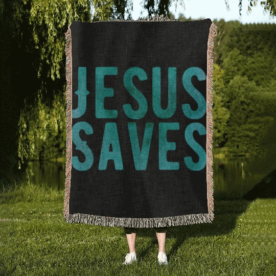 Christian Store - Jesus Saves - Christian Woven Blankets