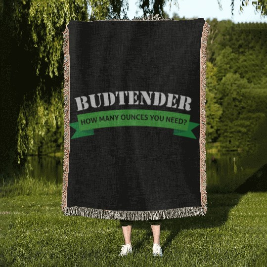 Budtender Design Hemp Dispensary Medical Marijuana Woven Blankets