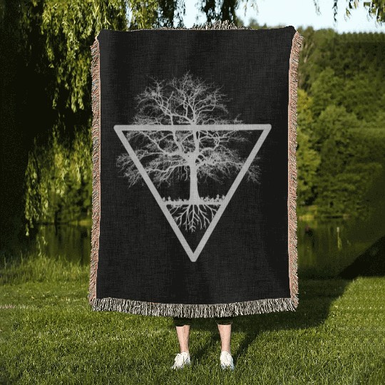 Witch Earth Triangle Symbol Woven Blankets