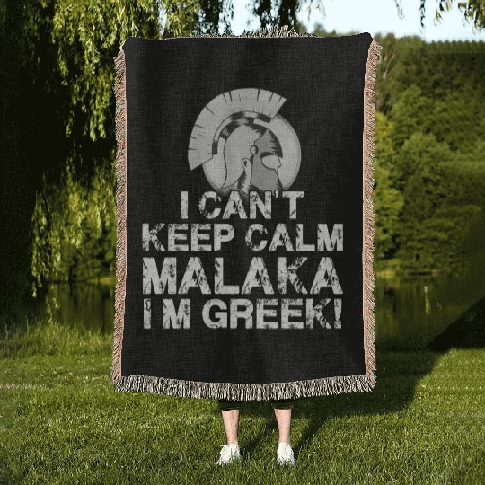 Greek Sparta Helmet Greece Malaka Hellas Woven Blankets