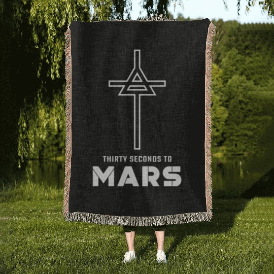 30 Seconds to Mars Cross Logo Woven Blankets