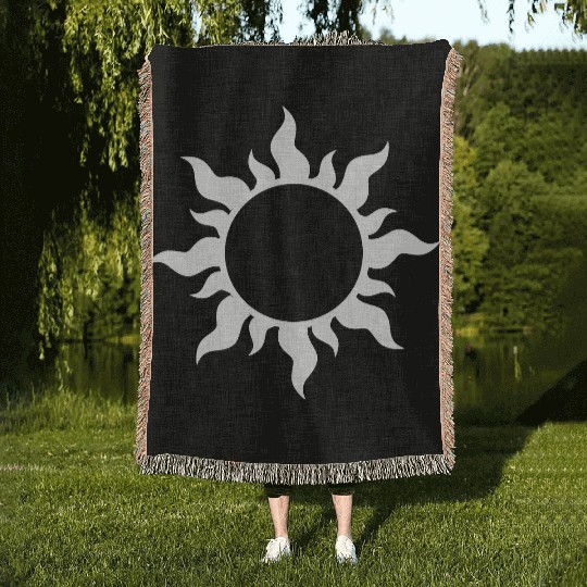 Mask - Sun (Solar Eclipse) Woven Blankets