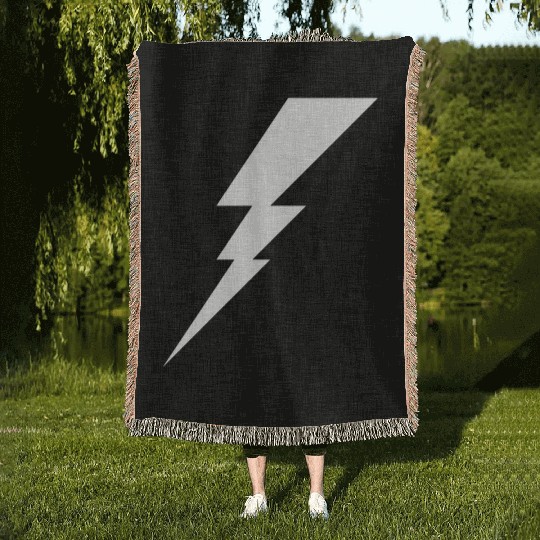 Lightning Bolt Geometric Vector Shape Woven Blankets