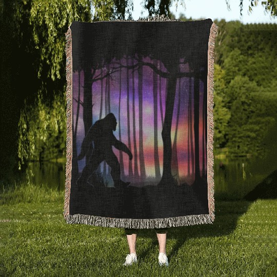 Bigfoot Northern Lights - Space Galaxy Aurora Woven Blankets