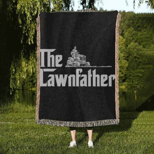 Lawn Mowing, Funny Gardening, Lawn Care Woven Blankets