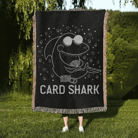 Funny Card Shark Poker Player Gift Woven Blankets