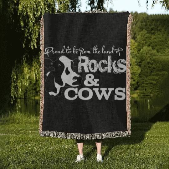 Rocks & Cows Rural Minnesota Woven Blankets