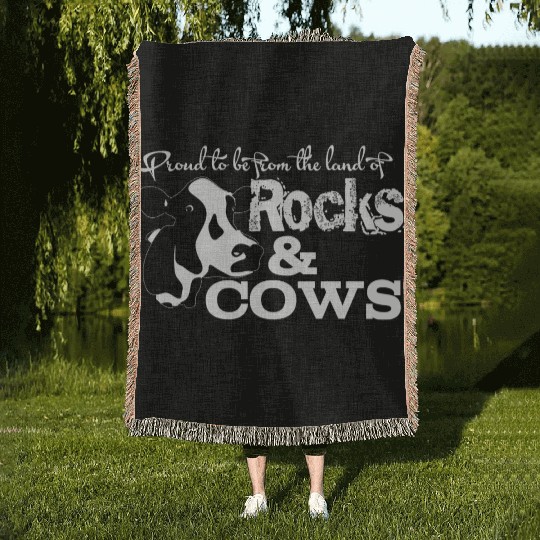 Rocks & Cows Rural Minnesota Woven Blankets