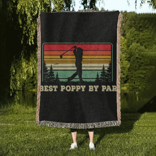 Best Poppy By Par - Golf Woven Blankets - Dad Golf Woven Blankets -