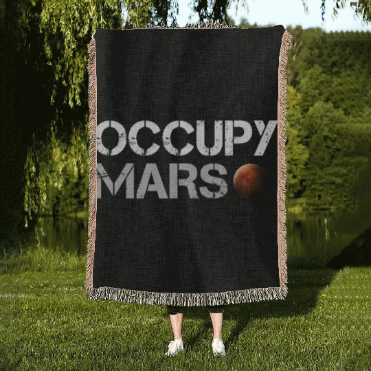 Occupy Mars Space Woven Blankets