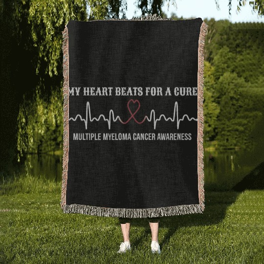 Heart Beats- Multiple Myeloma Cancer Awareness Woven Blankets