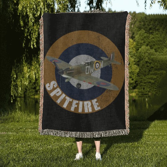 Famous WW2 Planes Supermarine Spitfire Woven Blankets