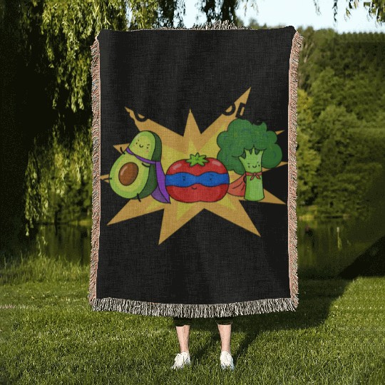 Superfoods Cute Vegetable Pun Woven Blankets