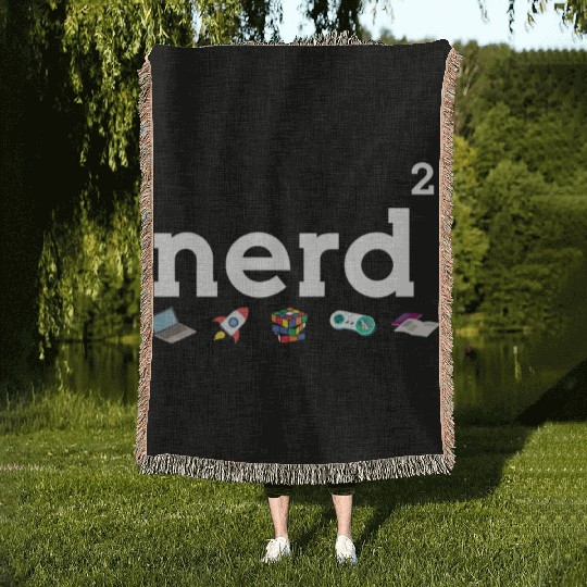 Nerdy - Nerd Squared - Nerd Loves Science, Gaming Woven Blankets