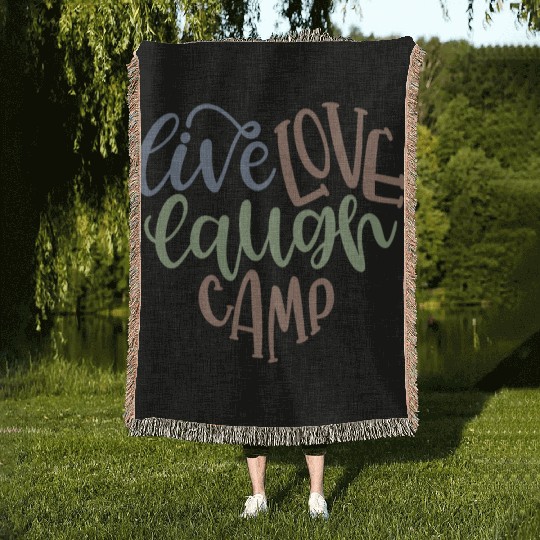 Live Love Laugh Camp RV Woven Blankets