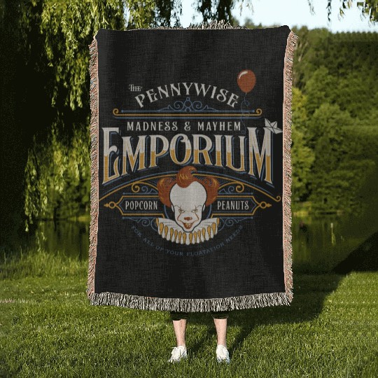 The Pennywise Madness & Mayhem Emporium Woven Blankets
