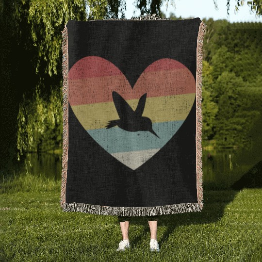 Bird watching Hummingbird Heart (Gift) Woven Blankets