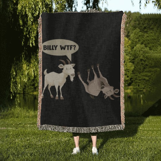 Funny Fainting Goat Hilarious Mountain Animal Woven Blankets