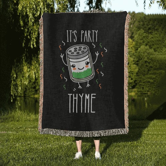 It's Party Thyme Herb Pun Woven Blankets