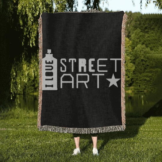 I love street art Streetart Artist Spray Graffiti Woven Blankets