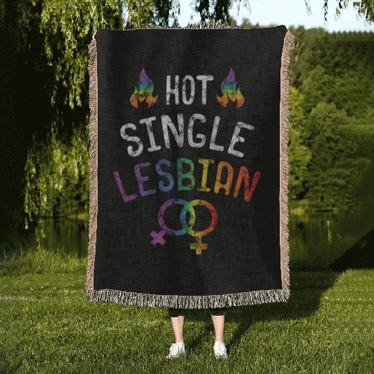 LGBT Gay Pride Lesbian Hot Single Lesbian grunge Woven Blankets
